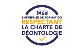 Label CPF indiquant qu'une entreprise de formation respecte la charte de déontologie du Compte Personnel de Formation.