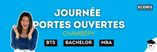 Journée Portes Ouvertes Ecoris Chambéry - Découvrez les formations en BTS, Bachelor et MBA. Venez échanger avec nos équipes.