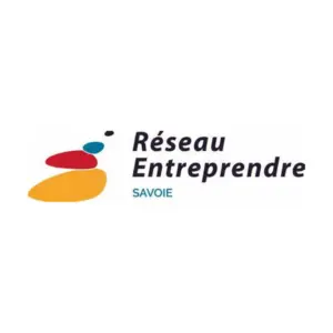 "Logo de Réseau Entreprendre Savoie, un organisme d’accompagnement des entrepreneurs, avec des formes colorées symbolisant la croissance et la collaboration.